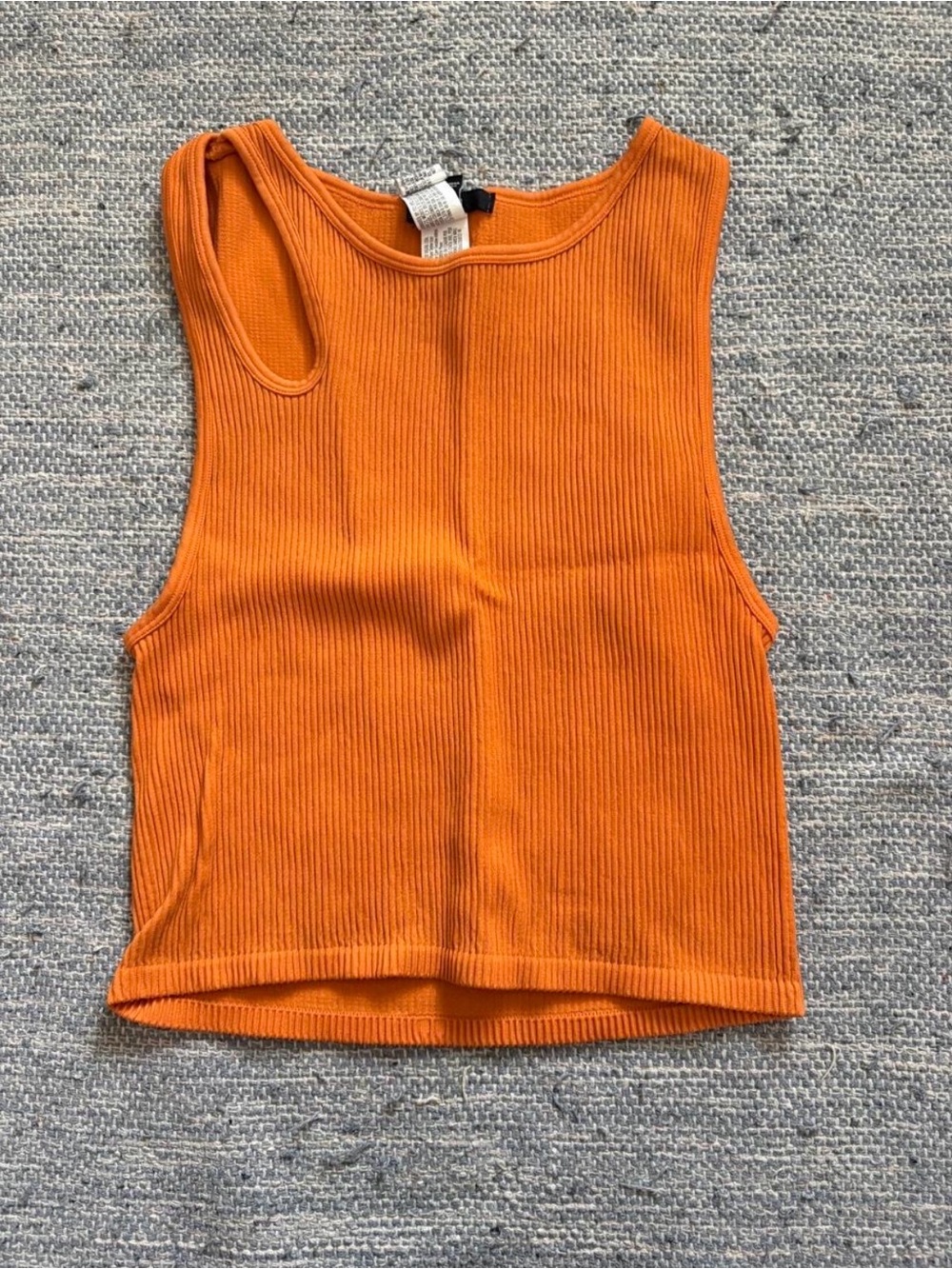 Orange Ribbed Tank Top - Picture 1 of 3